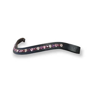 <b>Top</b> Trendy Latest Design Durable Leather Equestrian Brow Band Pink Red Combo <b>Crystals</b> Decoration Manufactured by Supplier - Product Image 5