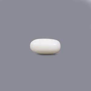 Natural White Coral Oval Cabochon 4.35 Carat Certified Loose Gemstone - Product Image 1