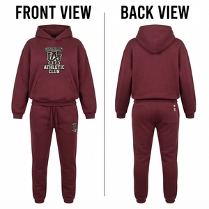 <b>Women</b> Winter <b>Tracksuit</b> Premium Reversible Eco-Friendly 320 GSM Fleece Black <b>White</b> Custom Digital Print Hooded Streetwear Hoodie - Product Image 6