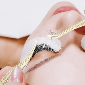 Pince à épiler pour extensions de cils et sourcils, en acier inoxydable doré, antistatique, pour faux cils, outil de maquillage, 1 pièce - Product Image 2