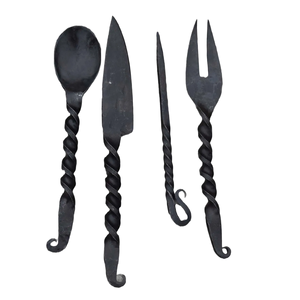 Ensemble de couverts rustiques en acier inoxydable pour mariage élégant ensemble de couverts en métal avec fourchette et cuillère pour banquet, mariage et fête d'hôtel - Product Image 2