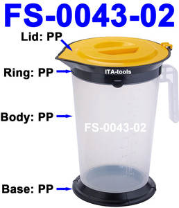 Jarra Medidora de Grado Industrial y para Bricolaje de 5.5 L con Tapa Antipolvo, Personalizable OEM/ODM, Material PP y PE - Product Image 3