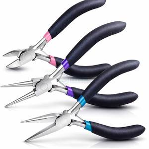 Jewelry Pliers Set 3 Piece Jewelry Making Tools Kit Includes Needle Nose Pliers Round <b>Wire</b> Cutters for DIY <b>Craft</b> Beading - Product Image 1