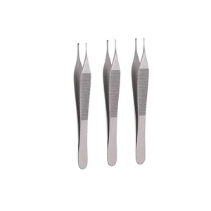 Nouvel arrivage : Ensemble d'instruments chirurgicaux manuels pour la chirurgie plastique, comprenant 3 pinces à tissus Adson 1X2 et pinces dentées de 4,75 pouces - Product Image 4