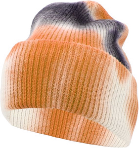 2025 Custom Design Tie Dye Men's Winter Warm Knitted <b>Beanie</b> <b>Hat</b> <b>Slouchy</b> Stripe Wool for Adult - Product Image 5