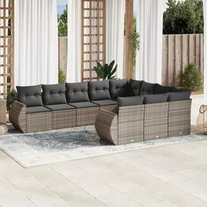 Conjunto de Sofás Modulares Grandes de Ratán PE Gris para Jardín, Colección Premium de Muebles Modulares para Exteriores - Product Image 1
