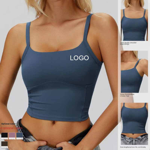 Sujetador deportivo transpirable para mujer, con doble tirante, cuello en V, resistente a las arrugas, de nailon y elastano, ideal para yoga y running al aire libre. - Product Image 2