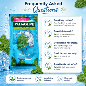 Shampooing Palmolive Naturals Cool & Fresh à la menthe poivrée 6g x 640 sachets |   Contrôle du sébum et rafraîchissement du cuir chevelu 2-en-1 - Product Image 3