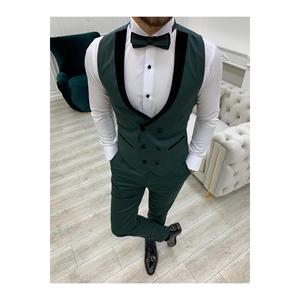Abito da uomo in smoking da sposo in velluto con collo a rondine taglio italiano - Product Image 2