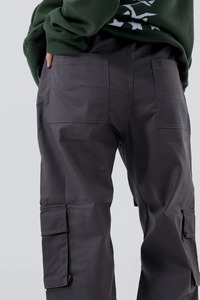 Jean en denim noir décontracté à coupe ample et jambe large, en coton mi-lourd, avec déchirures décoratives, taille mi-haute, lavage régulier, écologique - Product Image 5