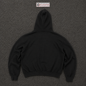 <b>Black</b> Oversized Zip Up <b>Hoodie</b> Unisex Blank Streetwear Hooded Sweatshirt Full <b>Zipper</b> Loose Fit Custom Logo Wholesale Casual Wear - Product Image 6