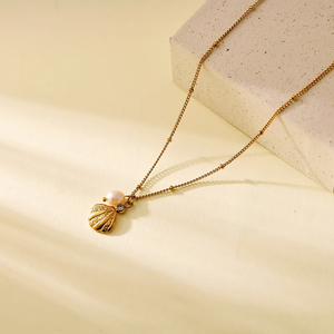 สร้อยคอทรงเรขาคณิตสำหรับผู้หญิง ทำจากสแตนเลส 304 พร้อมสายเคเบิลชุบทองคำแท้ 18K - Product Image 2