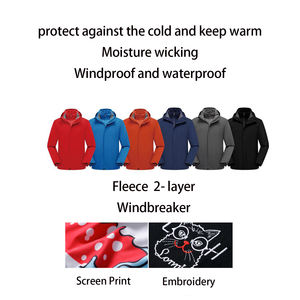 Chaquetas cortavientos acolchadas de invierno de una sola capa al por mayor, impermeables, a prueba de viento, con cremallera frontal, para senderismo al aire libre - Product Image 3