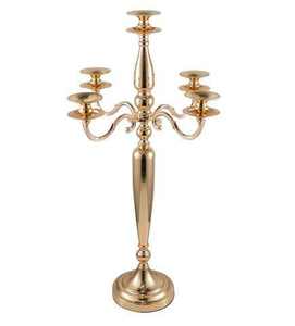 Candelabro Antiguo de Metal de 3 Brazos con 2 Portavelas Cónicos, Forma Alta Navideña para Decoración de Mesa en Bodas y Hogar - Product Image 2