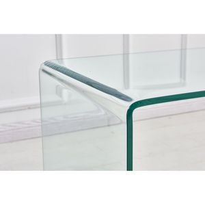 Transparent Tempered <b>Clear</b> Bent Glass End <b>Table</b> Stylish Coffee Side <b>Table</b> - Product Image 6