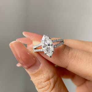 Women's Marquise <b>Diamond</b> Engagement <b>Ring</b> Prong Setting 1.75 Carat Lab-Grown Wedding 14k Eternity Vermeil Party Anniversary Gift - Product Image 4