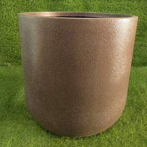 กระถางต้นไม้ทรงกลม KNT Creations ทำจากไฟเบอร์กลาส น้ำหนักเบา ทนทาน พื้นผิวหยาบ สำหรับใช้ในบ้านและนอกบ้าน - Product Image 1