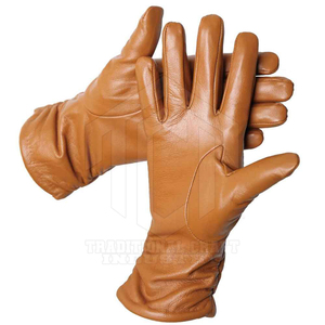 Tan Brown PU Thermal <b>Gloves</b> <b>for</b> Men <b>Women</b> Full Finger Long Cuff Soft Winter Fashion Dress <b>Gloves</b> Faux Fur Lining Punk Style - Product Image 2