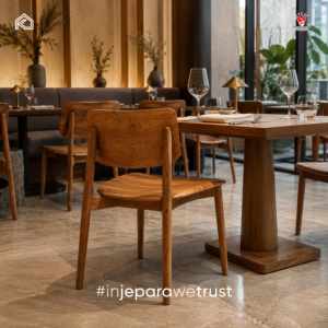 KLOPS LIVING Premium Solid Teak Modern Dining <b>Chair</b> Commercial Furniture Indoor/Outdoor Use Living Room <b>Bedroom</b> Hotels Villas - Product Image 2