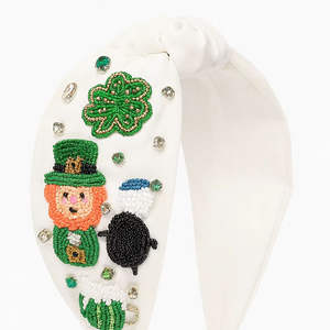 Wholesale Trendy Handmade Embroidery Seed Beaded Unisex 36cm Hair Band Special Student Parties Festive Gifting <b>Headband</b> Hair - Product Image 3