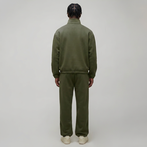 2026 <b>men's</b> Quarter Zip Sweatshirt Tracksuit Relaxed Fit Fleece <b>Pullover</b> Set Custom Quarter Zip Sweatshirt Set USA Wholesale Bulk - Product Image 3