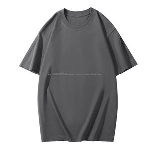 T-shirt en coton pur à manches courtes, coupe ample, épaules tombantes, coton peigné, 210g, avec logo personnalisé brodé ou imprimé, design OEM - Product Image 1