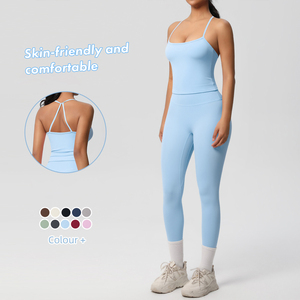 Conjunto de Leggings Deportivos para Mujer, Cintura Alta, Bra Deportivo, Ropa de Yoga y Gimnasio, Transpirable, Compresión, Secado Rápido, OEM/ODM - Product Image 6