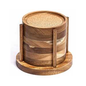 Decorative Engraved Wooden Coaster Set For Gift Purpose <b>Table</b> <b>Protection</b> Heat Resistant Coffee Cup Coasters - Product Image 4