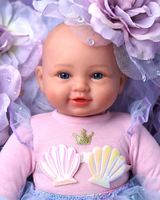 Poupées Reborn Babeside de 17 pouces, souriantes, unisexes, avec tenue de sirène, corps en tissu Lyle, mignonnes, réalistes, vente en gros d'usine
