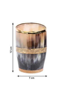 Verre à shot artisanal en corne de buffle, style animalier – Design Viking poli, durable et écologique – Mini-tasse portable en corne pour bière et vin - Product Image 4