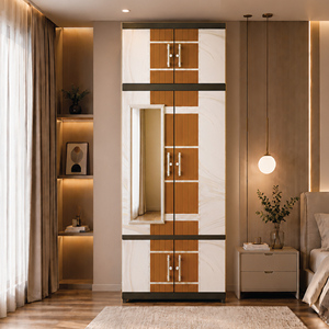 Modern Portable <b>Plastic</b> Clothing Organizer Multifunction with <b>Mirror</b> Five Layers Storage Cabinet for Home Use - Product Image 1