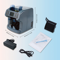 H-8900 Mesin Penghitung Uang Multi-Mata Uang 2-Kantong dengan Deteksi UV/Magnetik/Inframerah, Detektor Uang Kelas Bisnis, Pemilah Uang Kertas