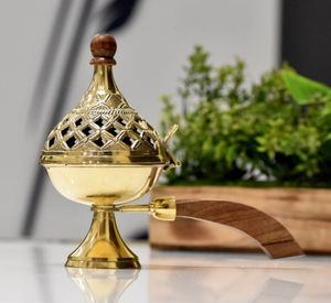 Brûleurs d'encens en laiton très appréciés - Brûleurs de méditation spirituels religieux traditionnels écologiques avec finition antique - Product Image 6