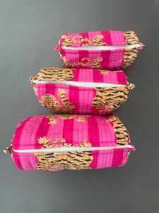 Bolso de viaje acolchado con estampado de leopardo rosa y cierre de cremallera, bolso tote de algodón a la moda para mujer, pedido al por mayor - Product Image 5