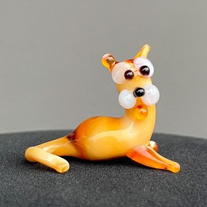 Figurine de chat orange en verre soufflé à la main de Murano, thème animal, sculpture décorative artisanale - Product Image 2