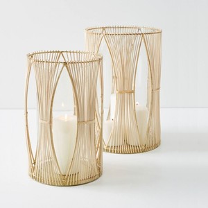 Hand woven rattan <b>candle</b> holder high quality tealight <b>hurricane</b> lantern home decor lanterns - Product Image 5