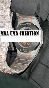 Luxury Moissanite Diamond <b>Watch</b> with Stainless Steel Band Finish Iced Out Design Customizable Colors - Product Image 6