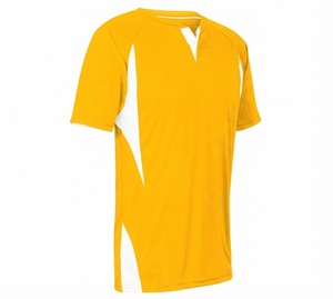 Maillot de baseball unisexe bleu et noir à manches courtes, fermeture boutonnée, tissu en maille respirant, coupe classique, vêtements toutes saisons, col en V - Product Image 3
