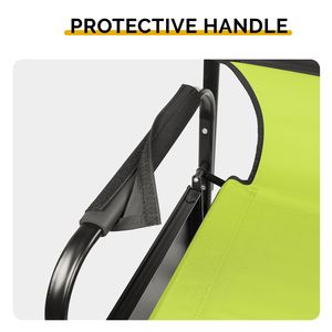 "4 Portable Bar Height Folding <b>Camping</b> Chairs with <b>Cup</b> Holders & Side Table Storage" - Product Image 5