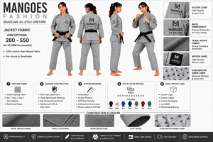 ชุดยูโดบราซิลเลี่ยนยิวยิตสู (BJJ Gi) สำหรับฝึกซ้อมและแข่งขัน น้ำหนักเบา สำหรับผู้ใหญ่ พร้อมเข็มขัดศิลปะการต่อสู้ - Product Image 6