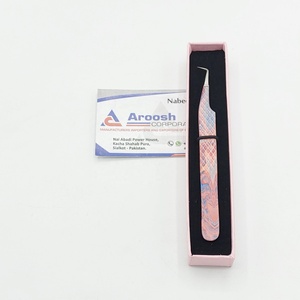 Pince à épiler professionnelle à 90 degrés en acier inoxydable de haute qualité avec extension de cils en diamant pointue - Product Image 2