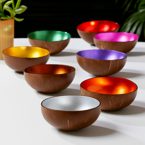 ชามเคลือบแล็คเกอร์กะลามะพร้าวทำด้วยมือพร้อมไข่ฝังเป็นมิตรต่อสิ่งแวดล้อมสำหรับตกแต่งบ้านและของขวัญ - Product Image 1