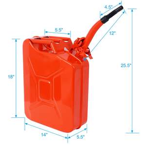 Ensemble de 3 jerricans portables en acier rouge de 20 litres (5 gallons) avec bec flexible pour essence pour voitures camions équipement - Product Image 4