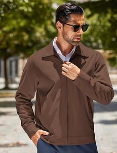 Men's Lightweight <b>Zip</b> <b>Up</b> <b>Jacket</b> Golf Work Casual Office <b>Jackets</b> - Product Image 3