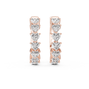 Juego de Aros de Oro Blanco de 18 Quilates con Baño de Rodio, Diamantes Cultivados en Laboratorio con Corte Corazón, Certificados por IGI, para Uso Diario, Eventos Glamurosos, San Valentín - Product Image 5