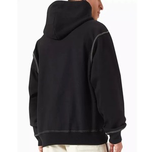 Sudadera con Capucha Negra Extra Grande para Hombre, Poliéster/Algodón, Forro Polar Ecológico, Bolsillo Impermeable, Ropa Casual de Invierno - Product Image 4