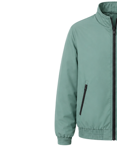 Chaqueta Bomber Ligera Personalizada Verde Menta para Hombre, Chaqueta Cortavientos Casual con Cierre Completo, Cuello Alto, Estilo Urbano Otoñal - Product Image 3