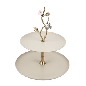 Premium 2-Tier Metal Aluminum <b>Cake</b> <b>Stand</b> New Designer Hotel Tableware Decorative Cup <b>Cake</b> Serving Tool - Product Image 1