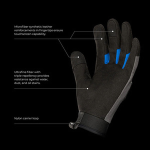 Gants de travail pour mécaniciens en cuir synthétique Amara anti-impact, vente en gros personnalisée, avec poignet réglable certifié CE - Product Image 3