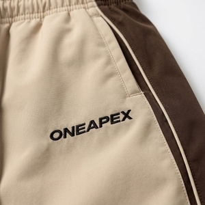 Ensemble de survêtement beige marron pour homme, veste athlétique à fermeture éclair intégrale, pantalon de jogging, vêtements de sport, entraînement, gym, course à pied, logo personnalisé - Product Image 5